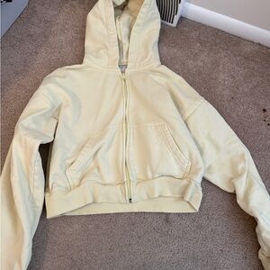 Aritzia butter yellow Zip-Up Hoodie